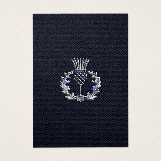 Chrome on Carbon Fiber Print Scottish Thistle (Front)