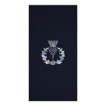Chrome on Carbon Fiber Print Scottish Thistle Card
