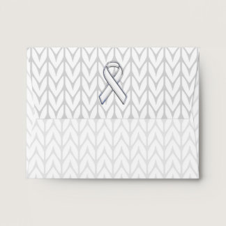 Chrome on White Chevrons Ribbon Awareness Print Envelope
