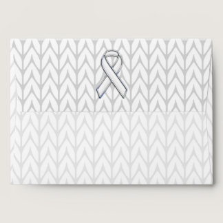 Chrome on White Chevrons Ribbon Awareness Print Envelope