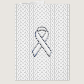 Chrome on White Knit Ribbon Awareness Print