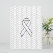 Chrome on White Knit Ribbon Awareness Print (Standing Front)