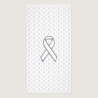 Chrome on White Knit Ribbon Awareness Print Card