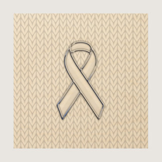 Chrome on White Knitting Ribbon Awareness Print