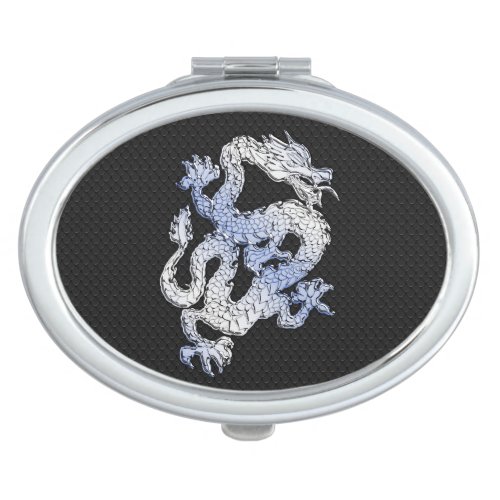 Chrome orient Style Dragon Black Snake Skin Print Makeup Mirror