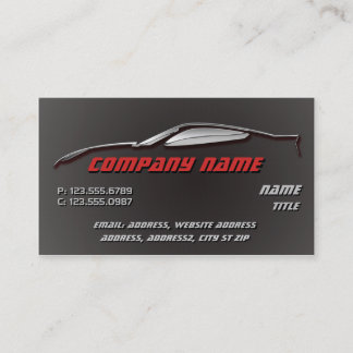 Chrome Outline Corvette Business cards
