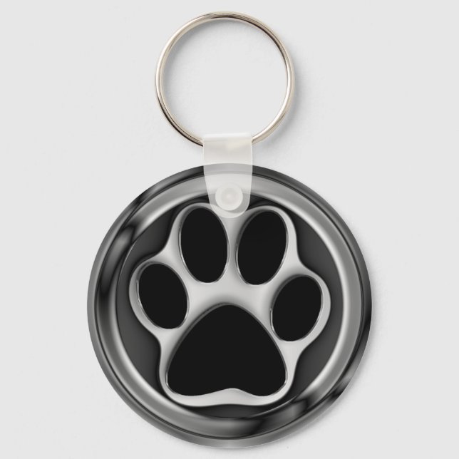 CHROME PAW PRINT KEYCHAIN (Front)