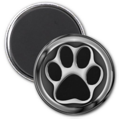 CHROME PAW PRINT MAGNET