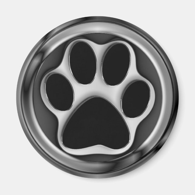 CHROME PAW PRINT MAGNET (Front)