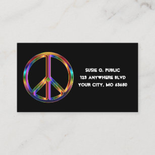 Chrome Peace Sign Business Card