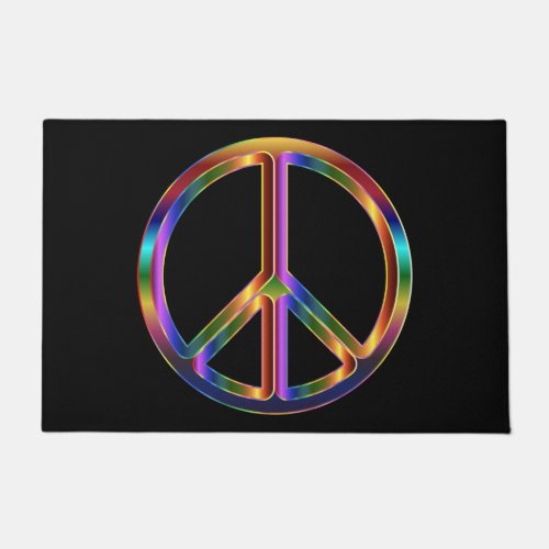 Chrome Peace Sign Doormat