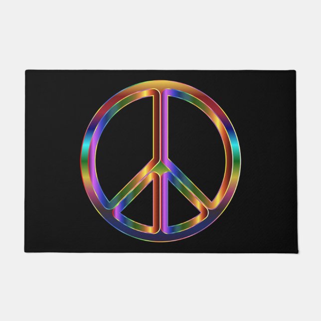 Chrome Peace Sign Doormat (Front)