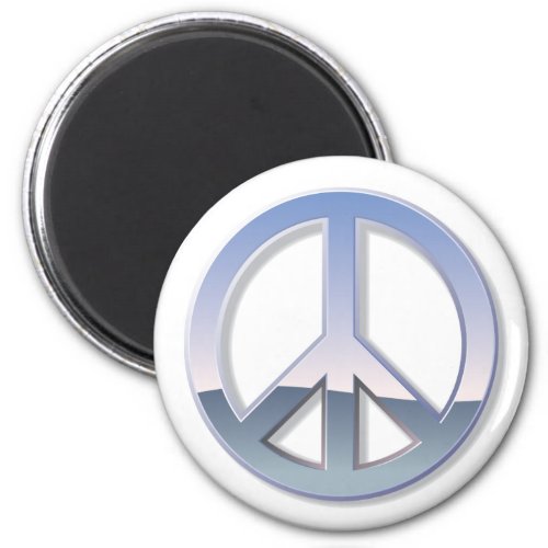 Chrome Peace Sign Magnet