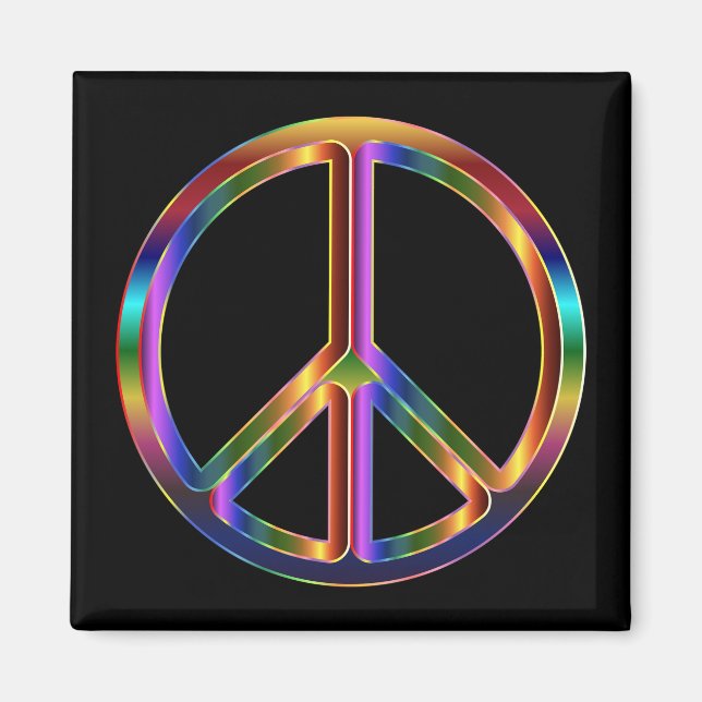 Chrome Peace Sign Magnet (Front)