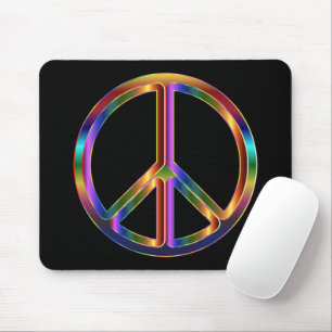 Chrome Peace Sign Mouse Pad