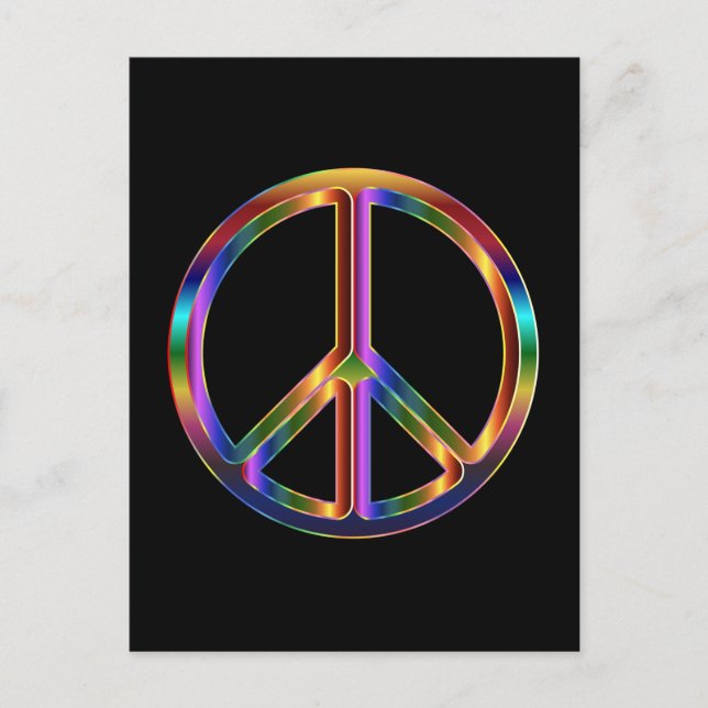 Chrome Peace Sign Postcard (Front)