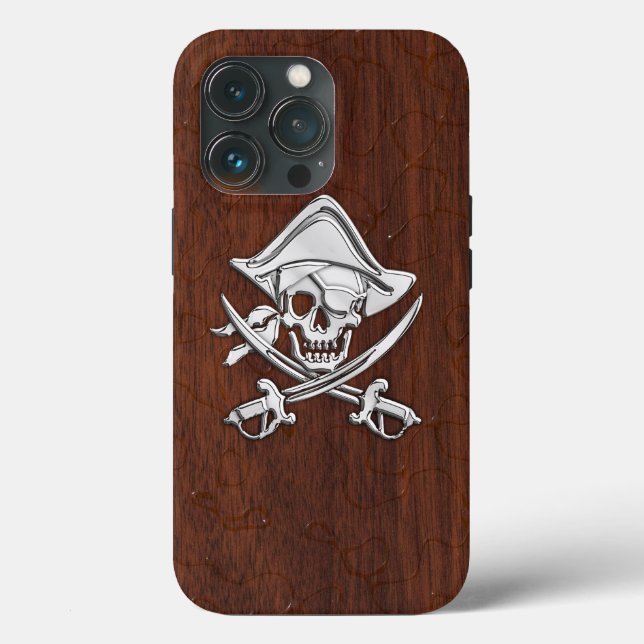 Chrome Pirate onWet Mahogany Print Case-Mate iPhone Case (Back)