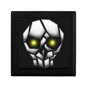 Chrome Plated Skull with Glowing Eyes Gift Box