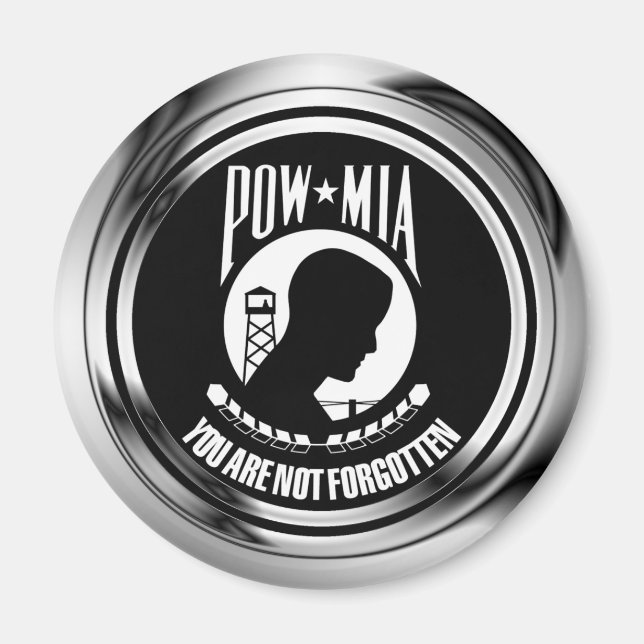 CHROME POW MIA MAGNET (Front)