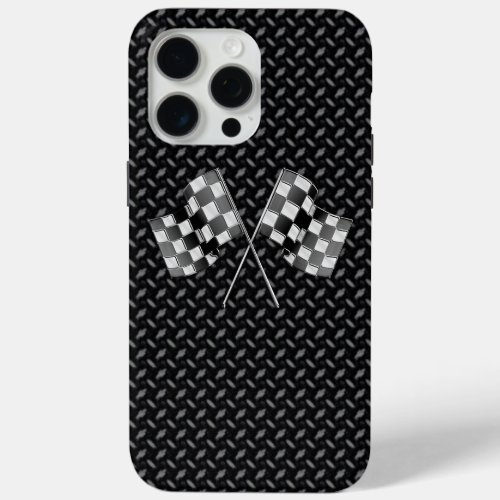 Chrome Racing Flags iPhone 15 Pro Max Case