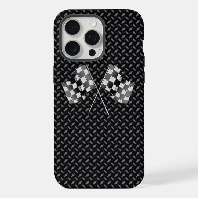 Chrome Racing Flags Iphone Case (Back)