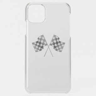 Chrome Racing Flags on Clear iPhone 11 Pro Max Case