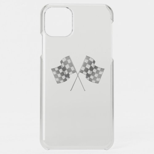 Chrome Racing Flags on Clear iPhone 11 Pro Max Case