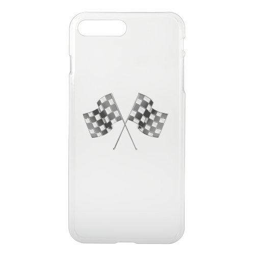 Chrome Racing Flags on Clear iPhone 8 Plus7 Plus Case