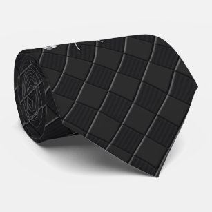 Chrome Racing Flags on Fine Leather style Tie