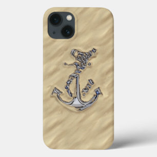Chrome Rope Anchor in the Sand Decor iPhone 13 Case