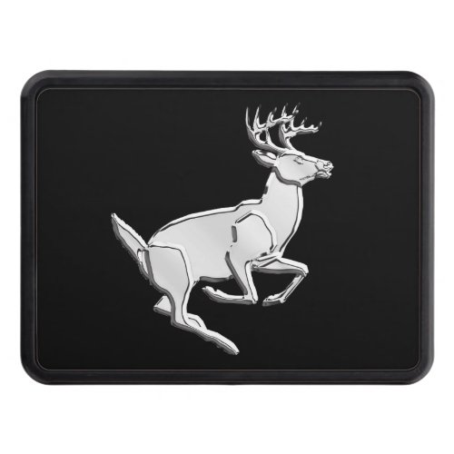 Chrome Running Deer on Hitch Print Tow Hitch Cover