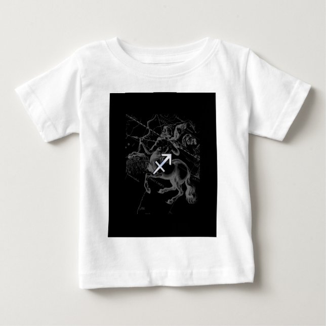 Chrome Sagittarius Zodiac Sign Hevelius circa 1690 Baby T-Shirt (Front)