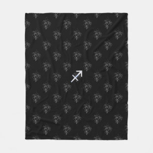 Chrome Sagittarius Zodiac Sign on Hevelius Decor Fleece Blanket