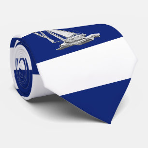 Chrome Sailing on Nautical navy blue Stripes Neck Tie