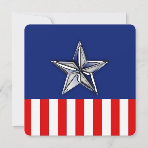 Chrome Silver Star on Festive Patriotic Colors