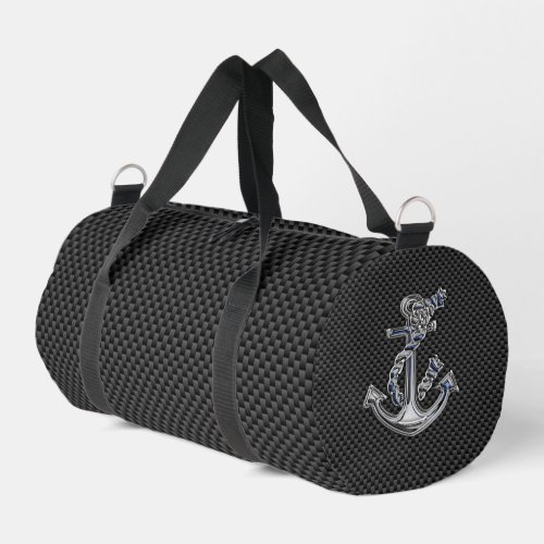 Chrome Silver Style Rope Anchor on Carbon Fiber Duffle Bag