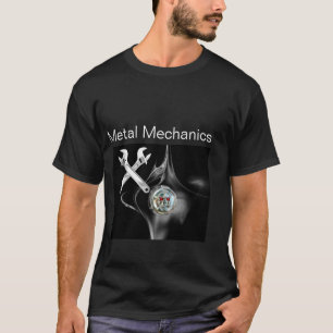 CHROME SKULL AND CROSSED WRENCHES METAL MECHANICS T-Shirt