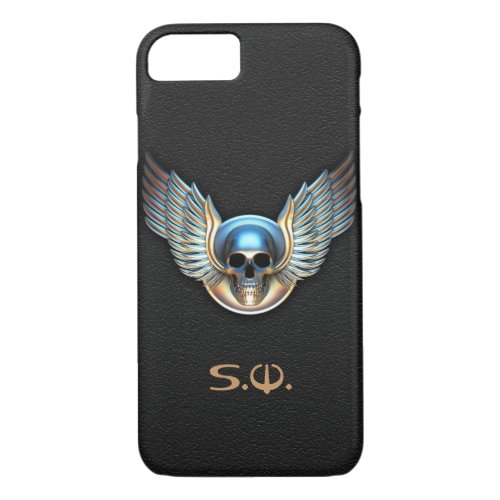 Chrome skull and Wings iPhone 7 Case