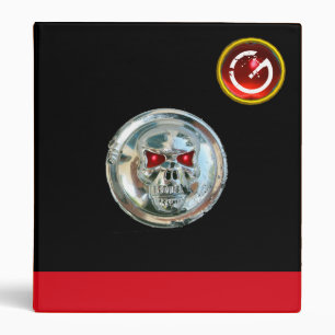 CHROME SKULL BLACK AND RED RUBY MONOGRAM BINDER