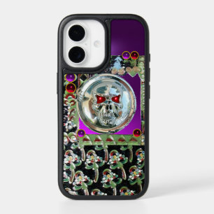 CHROME SKULL BLACK GREEN PURPLE GEMSTONES iPhone 17 CASE