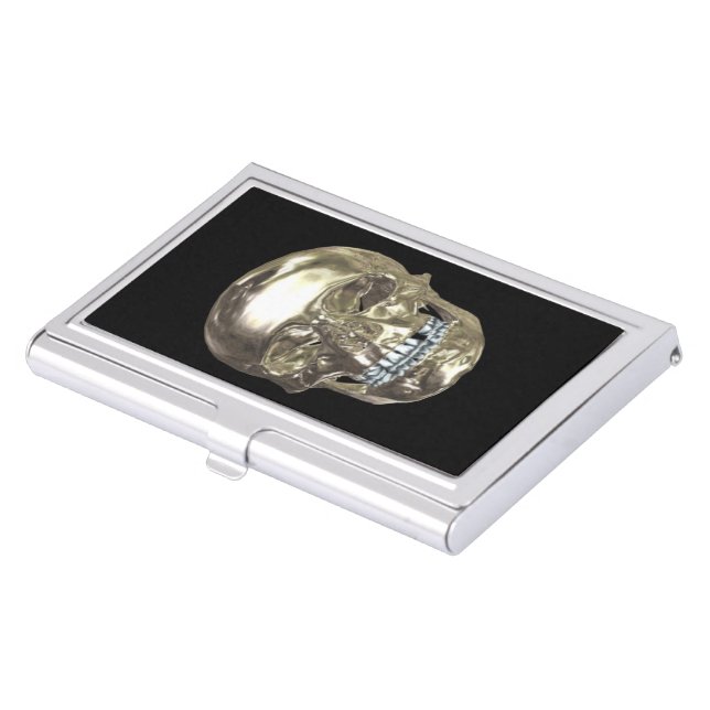 Chrome Skull Business Card Holder (Front)