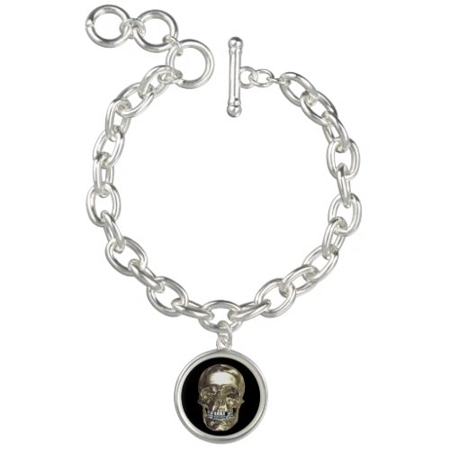 Chrome Skull Charm Bracelet