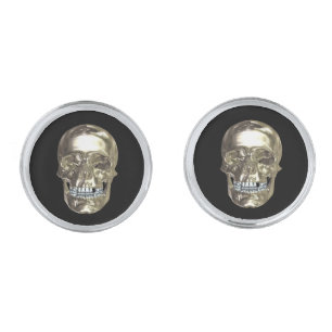 Chrome Skull Cufflinks