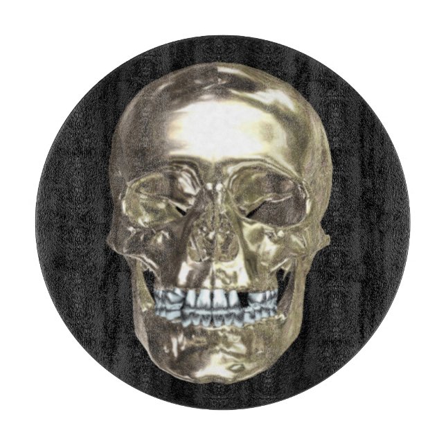 Chrome Skull Cutting Board (Front)