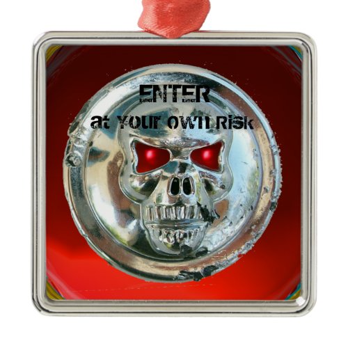 CHROME SKULL DOOR HANGER METAL ORNAMENT