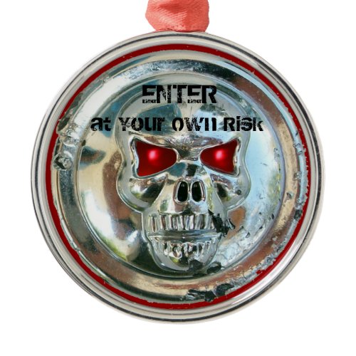 CHROME SKULL DOOR HANGER METAL ORNAMENT