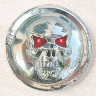 CHROME SKULL DRINK COASTER