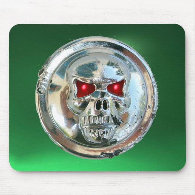 CHROME SKULL , Green Jade Mouse Pad (Front)