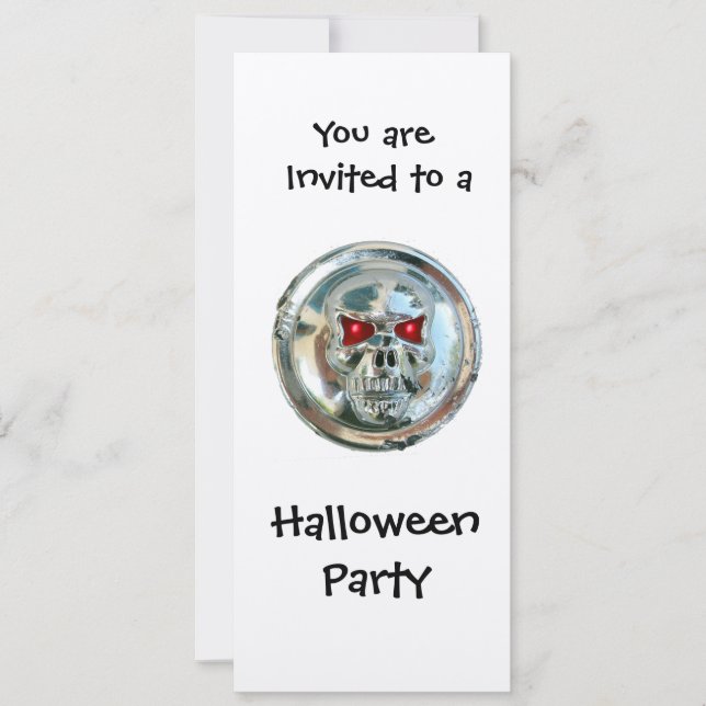 CHROME SKULL HALLOWEEN PARTY INVITATION (Front)