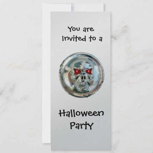 CHROME SKULL HALLOWEEN PARTY INVITATION